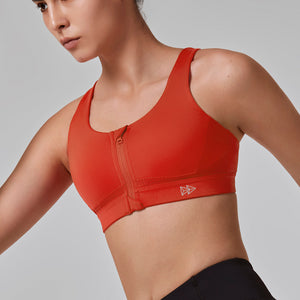 Enfold Zip Front Padded Running Bra