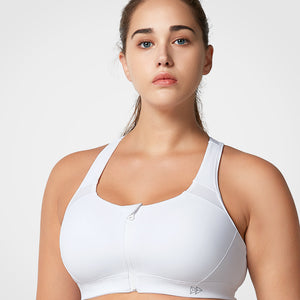 Enfold Zip Front Padded Running Bra | Women's High Support Sports Bra