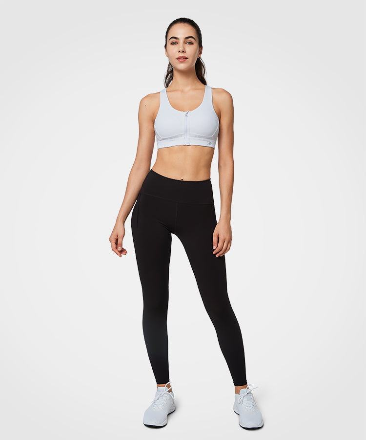 Power Zip Front Criss Cross Padded Running Bra | Women's High