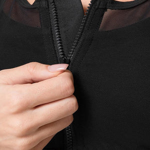 Womens zip front mesh wireless high impact sports bra | Yvettesports