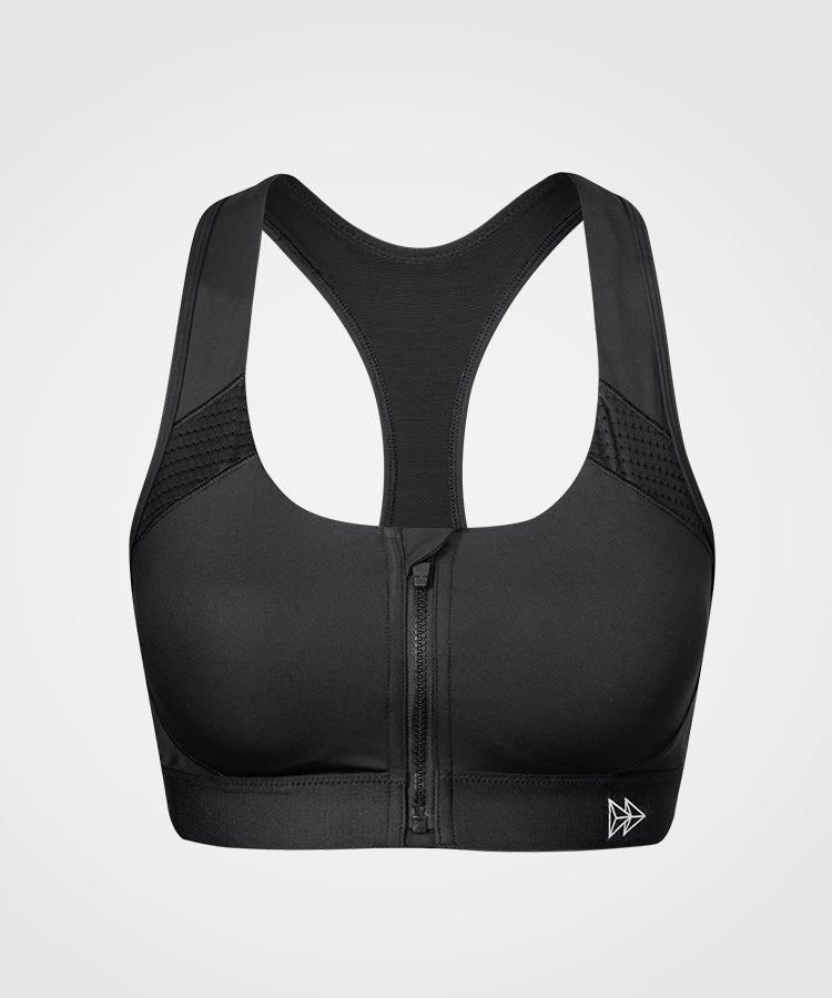 Enfold Zip Front Padded Running Bra | Women's High Support Sports Bra